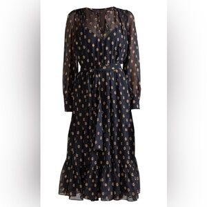 Shoshanna Size 10 Benson Shear Puff Sleeve Dress